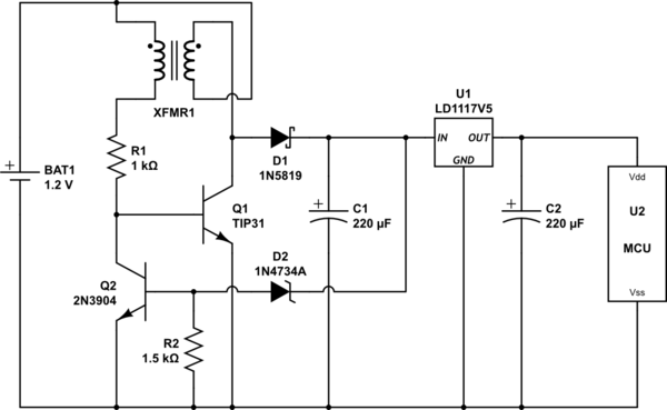 Example of a schematic circuit diagram