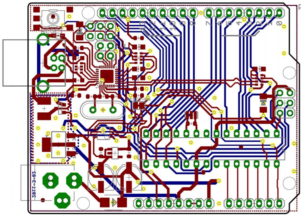 PCB layout for the Arduino Uno