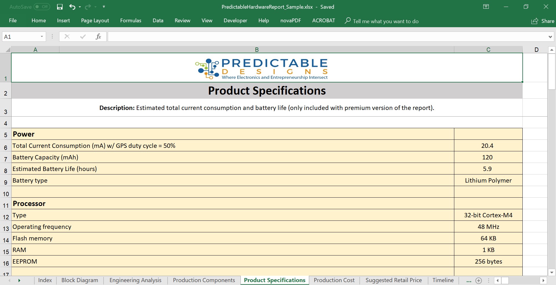 Product specifications