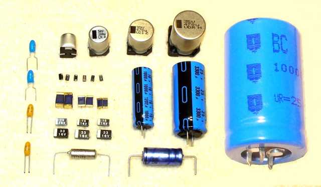 Examples of various capacitors