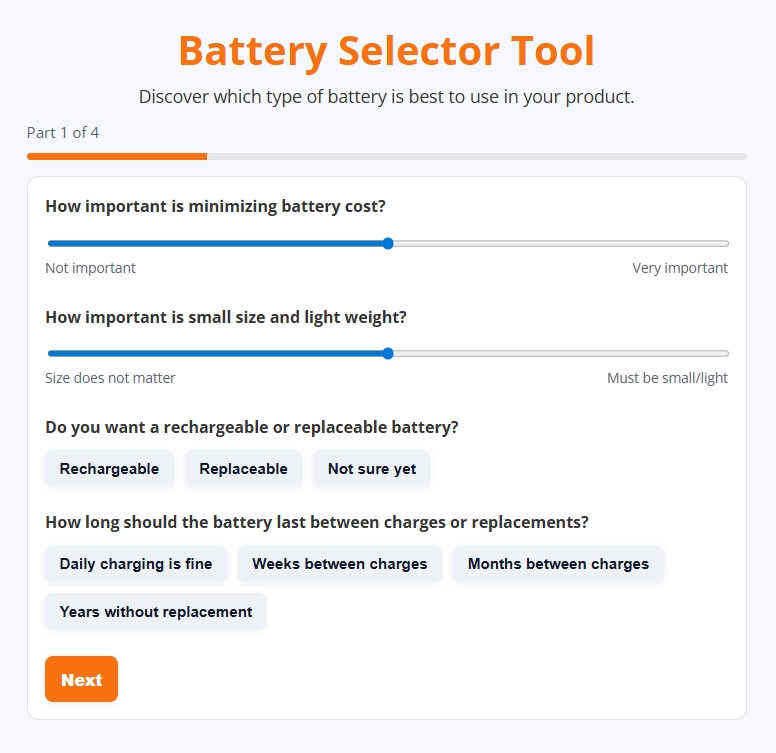 Battery Selector Tool